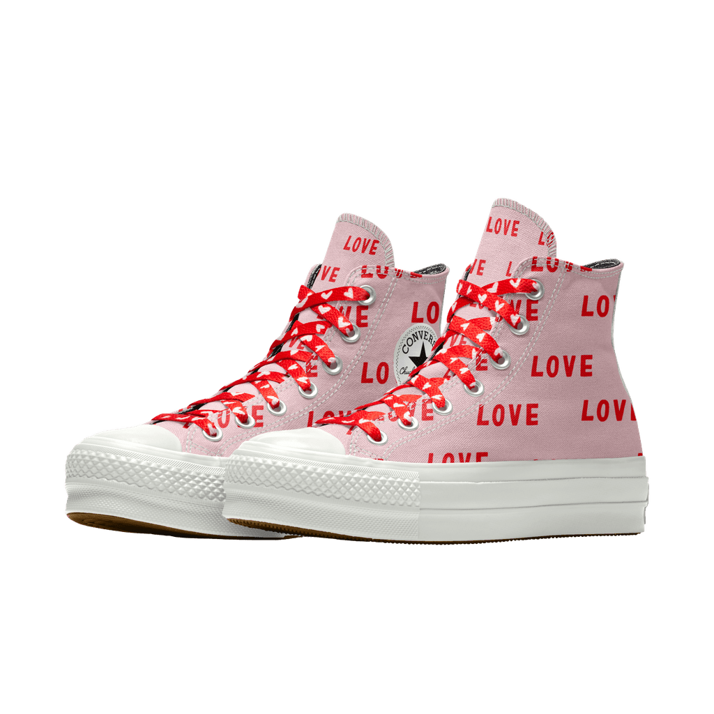 Pink Love Sneakers Converse Chuck Taylor All Star Lift Platform Canvas