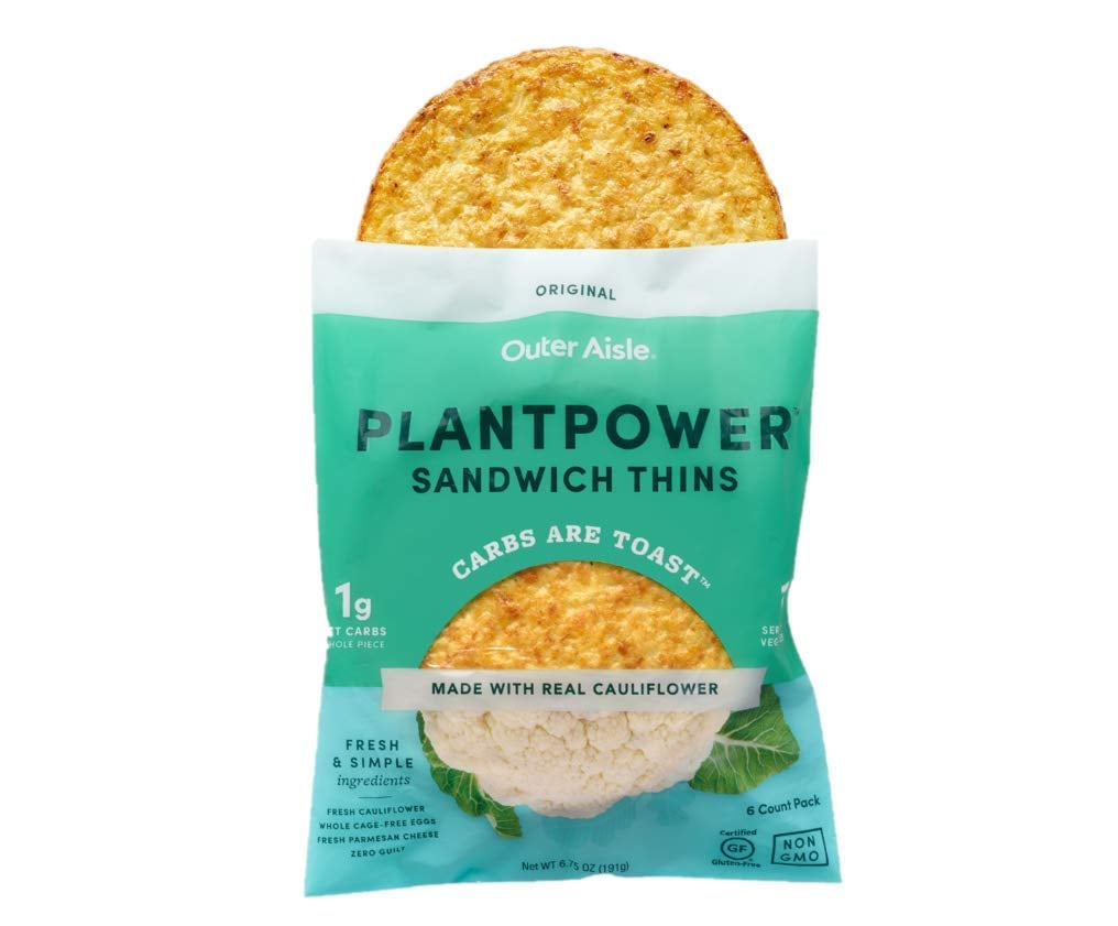 Outer Aisle Gourmet Cauliflower Sandwich Thins, 8 Low-Carb Tortillas That  Will Forever Change the Way You Meal Prep