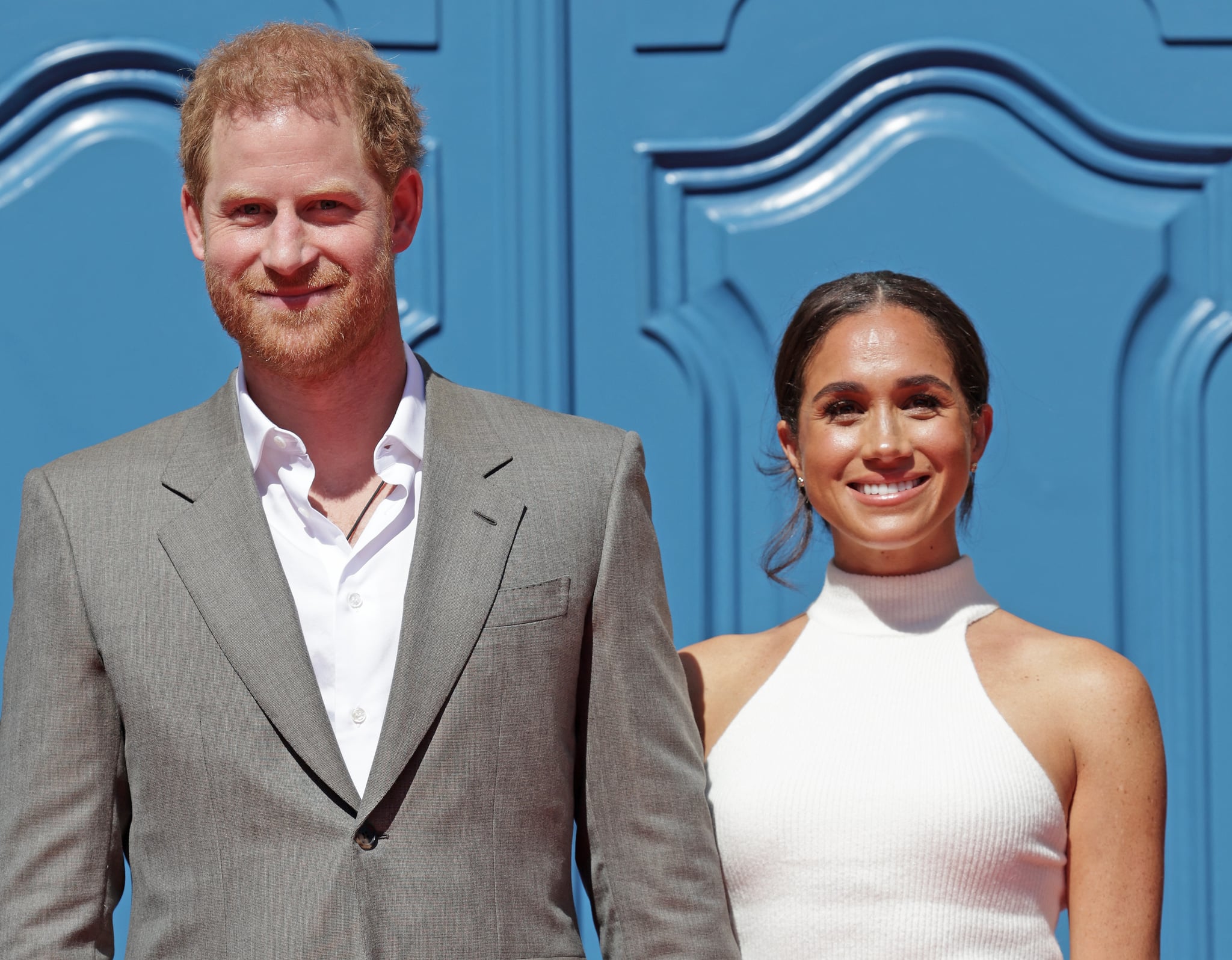 DUSSELDORF, GERMANY - SEPTEMBER 06: Prince Harry, Duke of Sussex and Meghan, Duchess of Sussex arrive at the town hall during the Invictus Games Dusseldorf 2023 - One Year To Go events, on September 06, 2022 in Dusseldorf, Germany. The Invictus Games is an international multi-sport event first held in 2014, for wounded, injured and sick servicemen and women, both serving and veterans. The Games were founded by Prince Harry, Duke of Sussex who's inspiration came from his visit to the Warrior Games in the United States, where he witnessed the ability of sport to help both psychologically and physically. (Photo by Chris Jackson/Getty Images for Invictus Games Dusseldorf 2023)