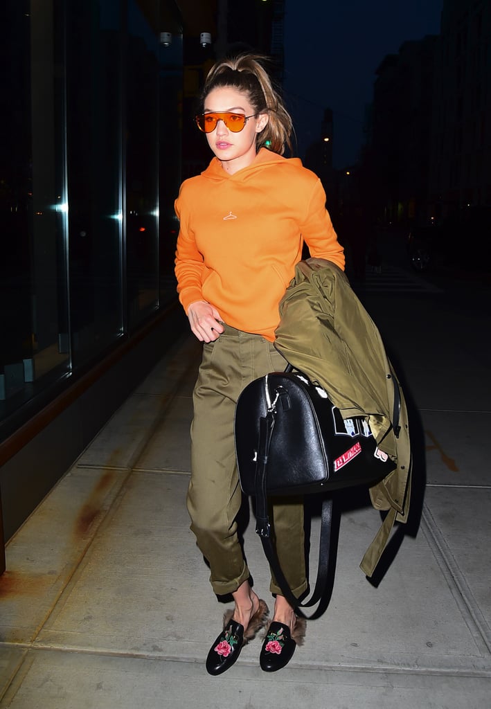 Gigi Hadid Wearing Gucci Loafers 2016 POPSUGAR Fashion