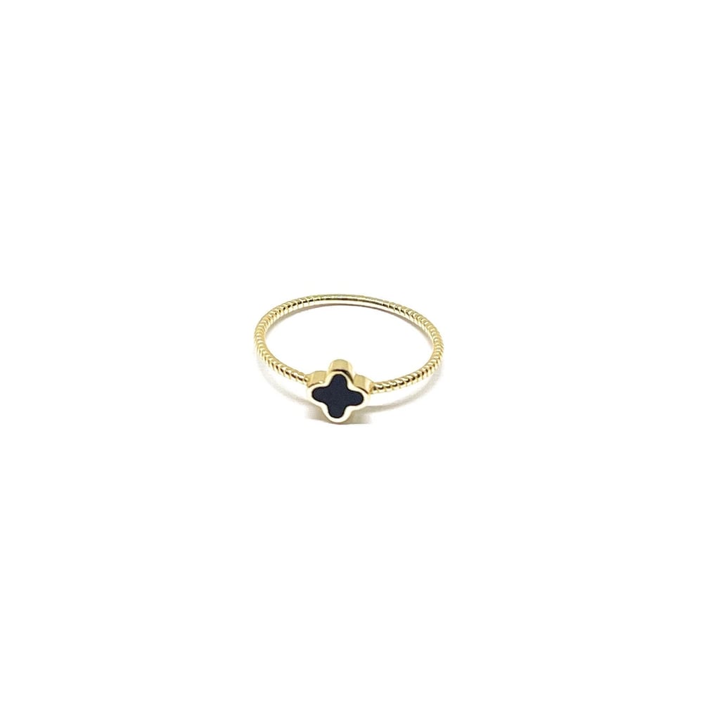RkGlitter Dainty Clover Ring
