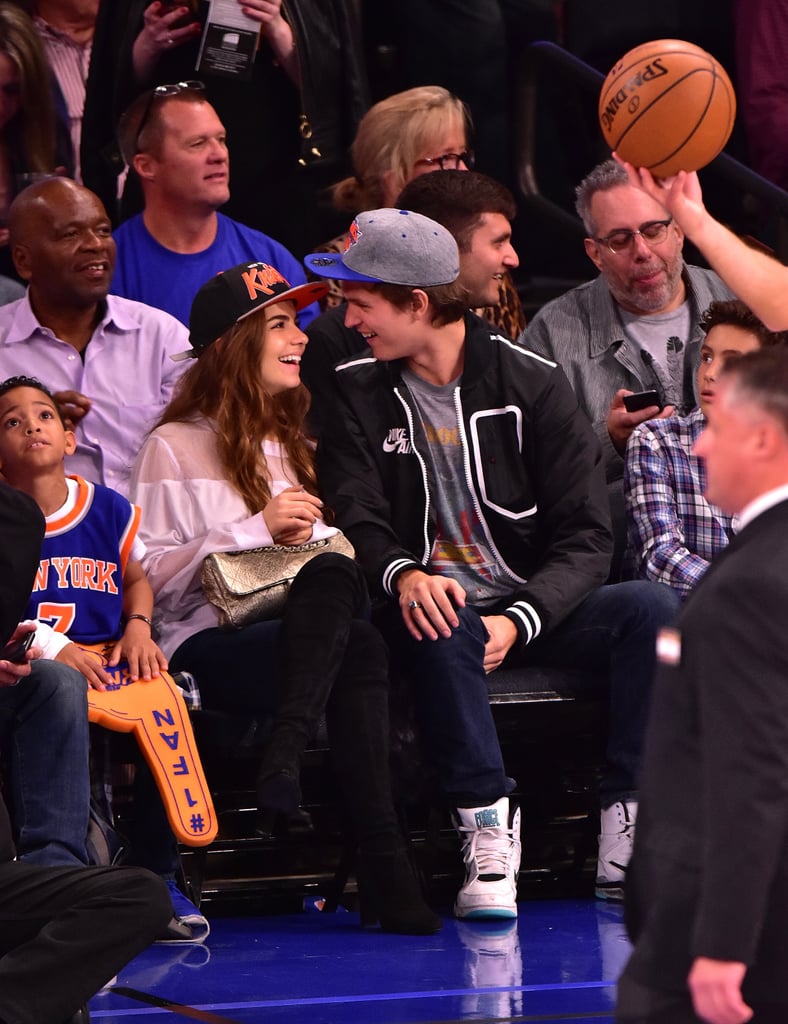 Ansel Elgort and Girlfriend at Knicks Game November 2015