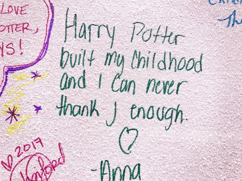"Harry Potter built my childhood and I can never thank J enough."