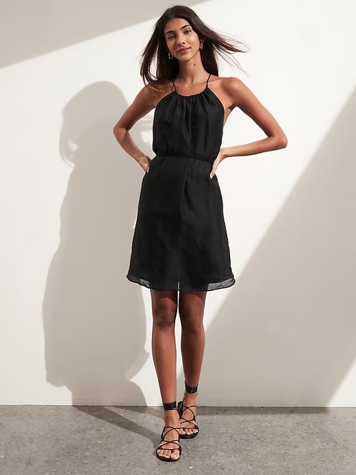 Banana Republic Ramie Backless Halter Dress