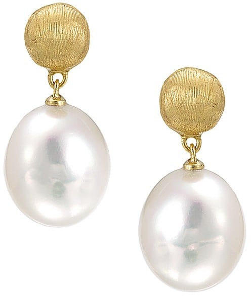 Marco Bicego Africa Pearl Collection 18K Yellow Gold and Pearl Drop Earrings