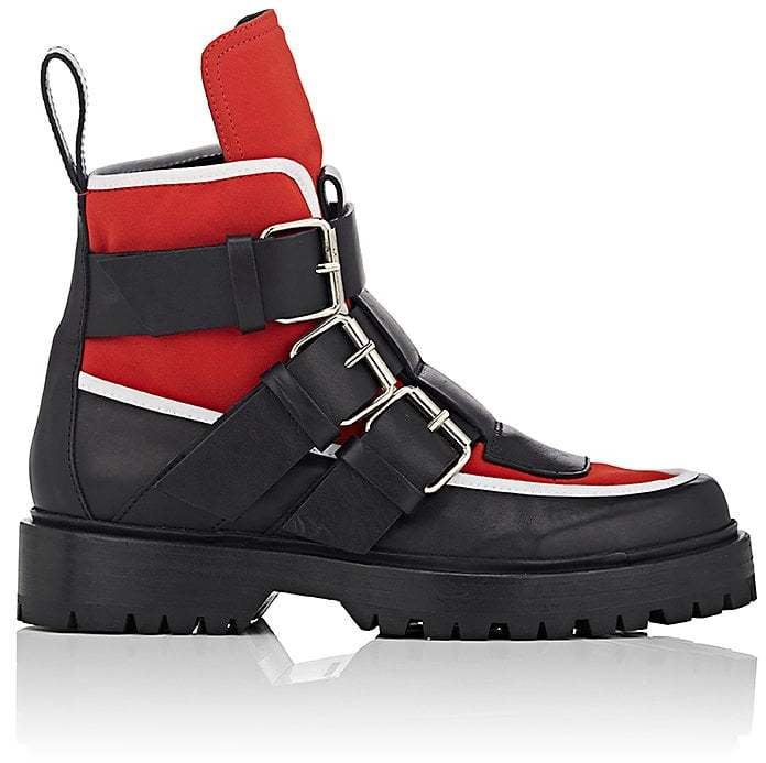 Paco Rabanne Trek Leather & Jersey Ankle Boots