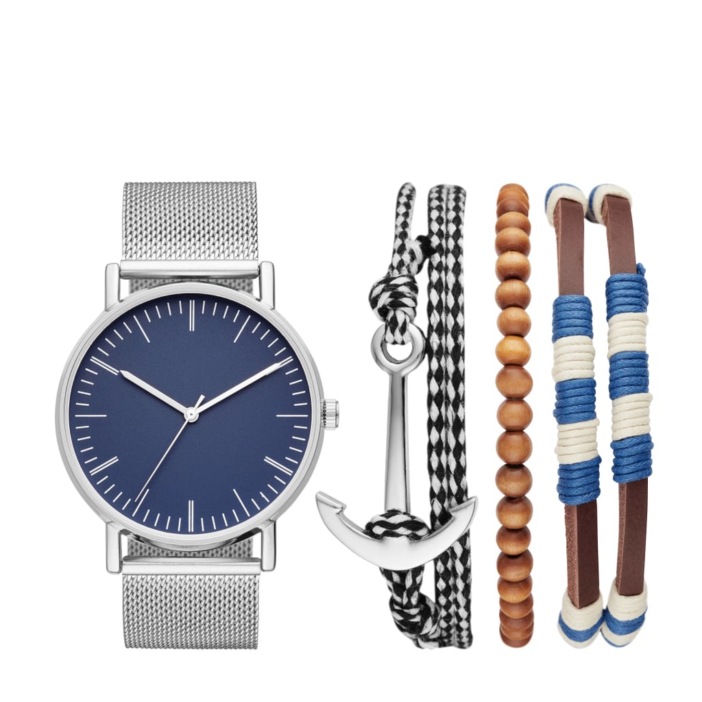 Goodfellow & Co Men's Nautical Mesh Strap Watch Set