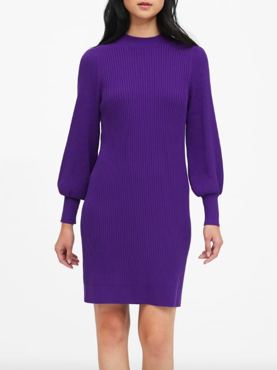 Puff-Sleeve Sweater Dress