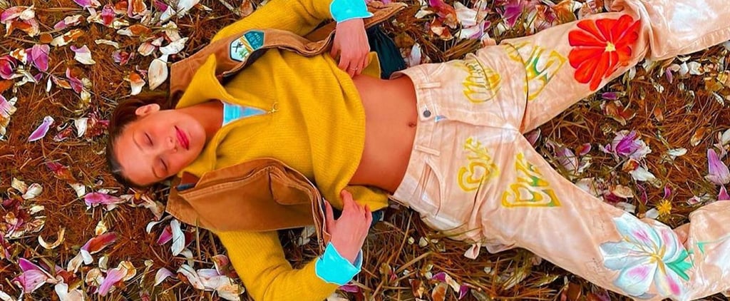 Bella Hadid's Hand-Painted Jeans on Instagram