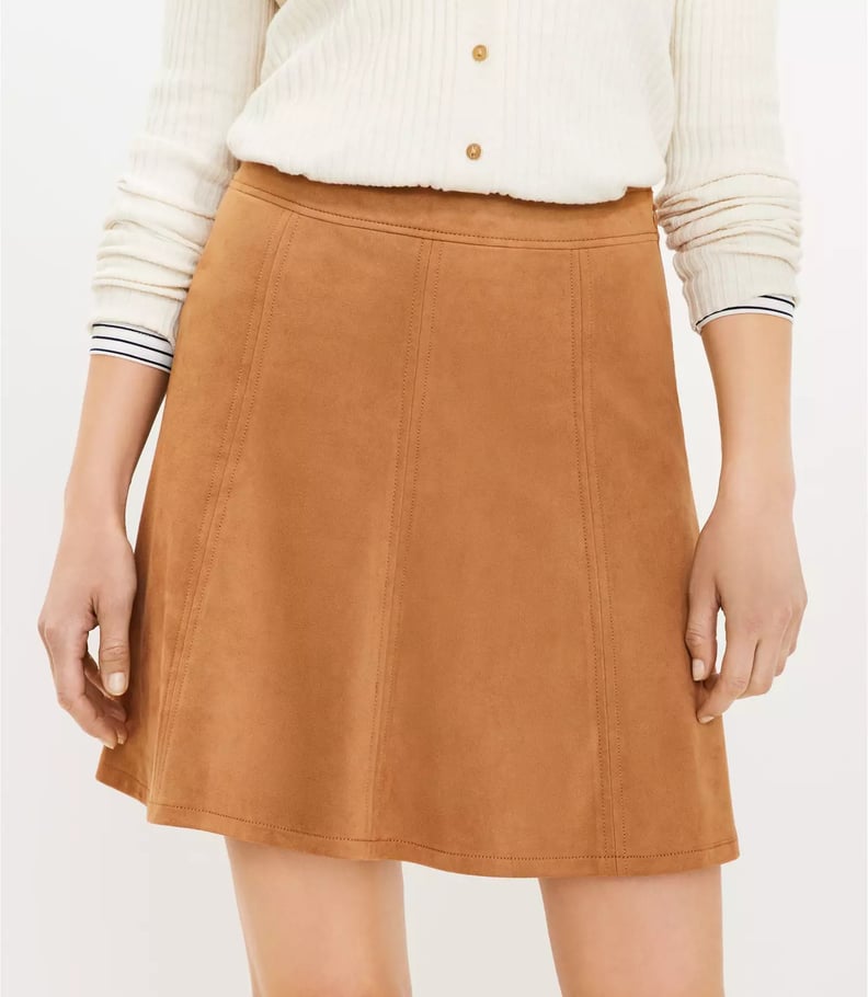 Loft Faux Suede Flippy Skirt