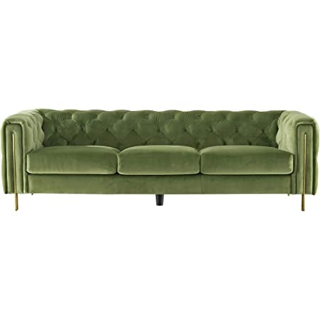 Acanva Luxury Chesterfield Vintage Tufted Velvet Living Room Sofa