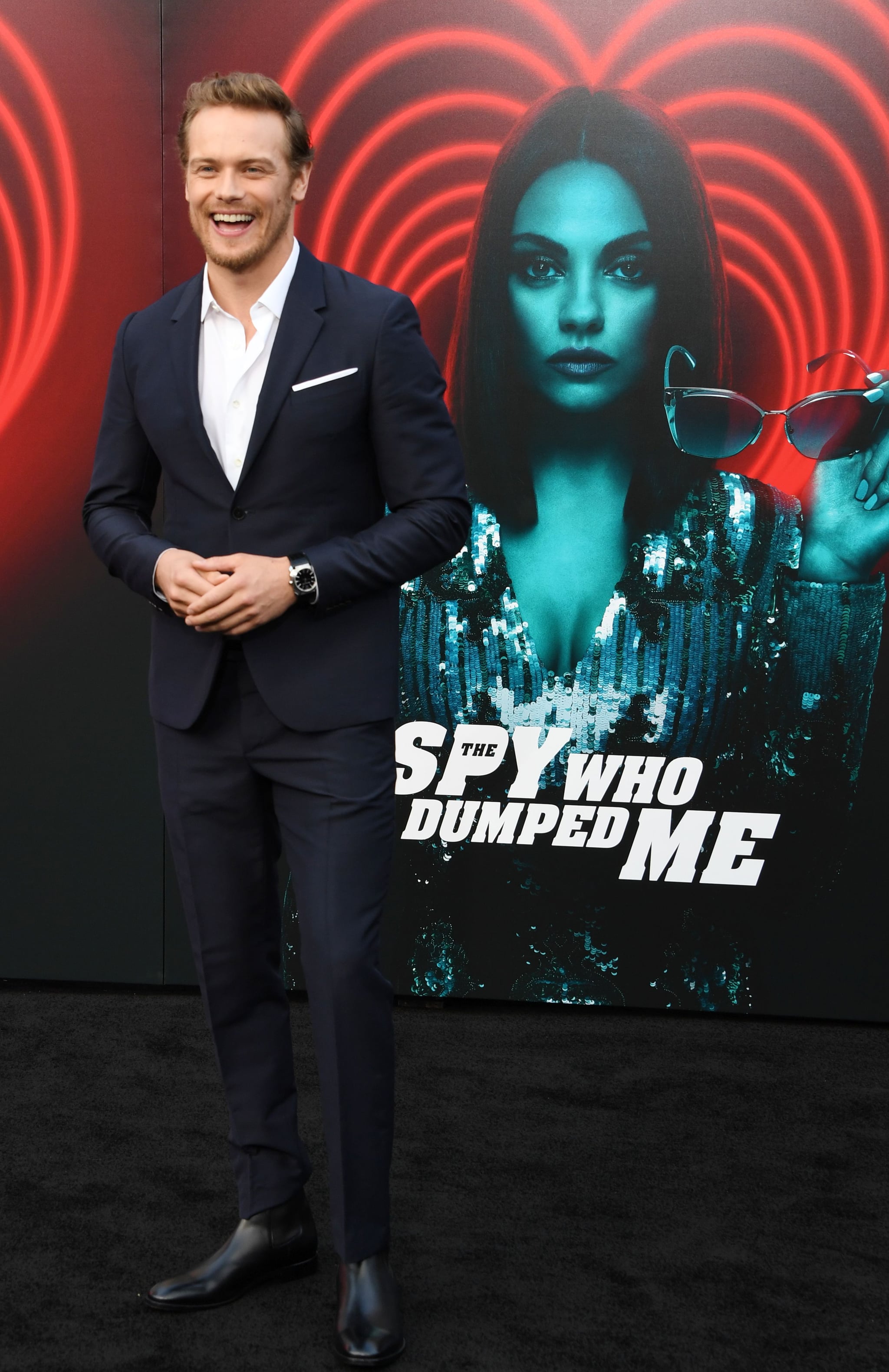 Sam Heughan The Spy Who Dumped Me Premiere Photos Popsugar Celebrity