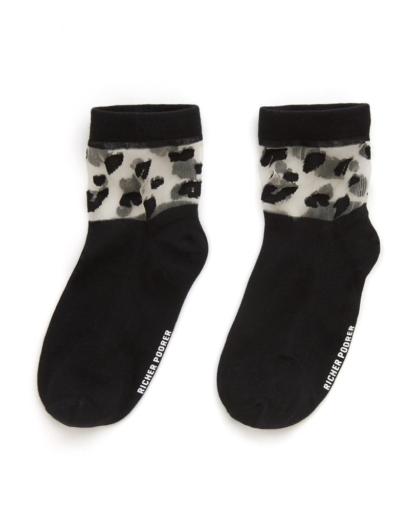 Richer Poorer Sheer Cheetah Ankle Sock