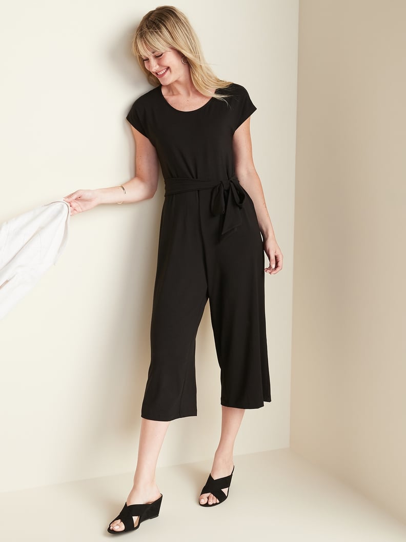 Old Navy Tie-Belt Dolman-Sleeve Jumpsuit in Black