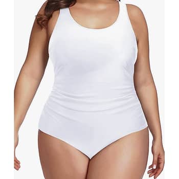 Daci Women Plus Size One Piece Swimsuits Sexy V Neck Backless Bathing Suit,  White, Large : : Clothing, Shoes & Accessories