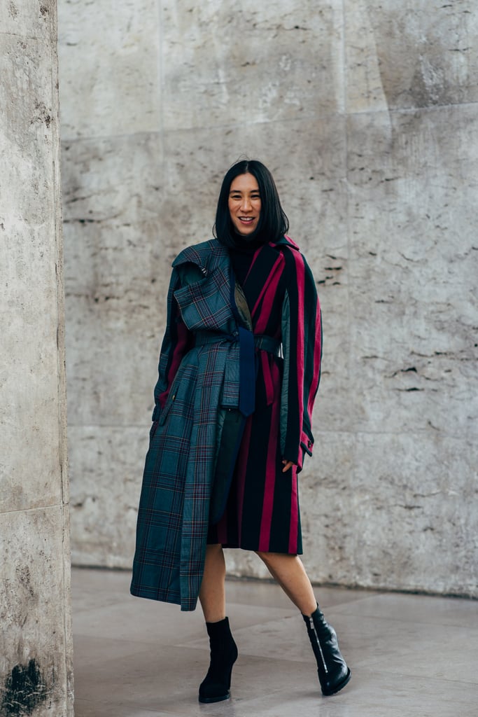 Try a sleek zippered pair with an eccentric coat.