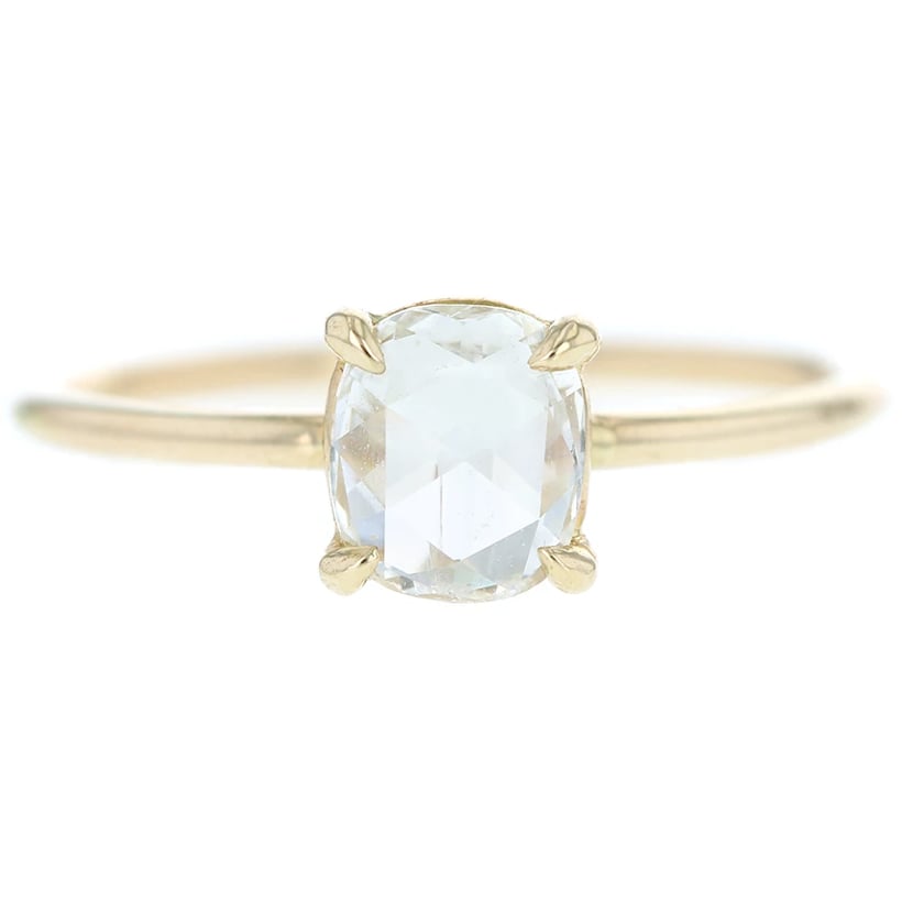 Ovals: Grace Lee Oval Rose Cut Diamond Solitaire Ring