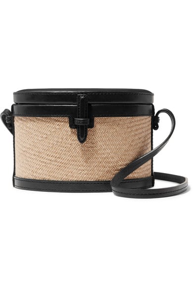 Hunting Season Trunk Mini Raffia and Leather Shoulder Bag I HATE