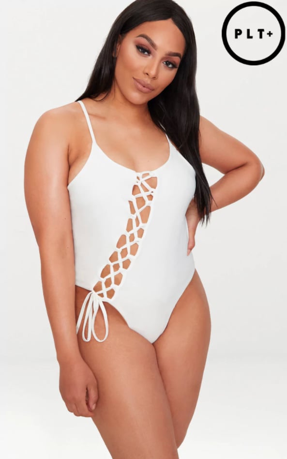 PrettyLittleThing Asymmetric Lace-up Swimsuit