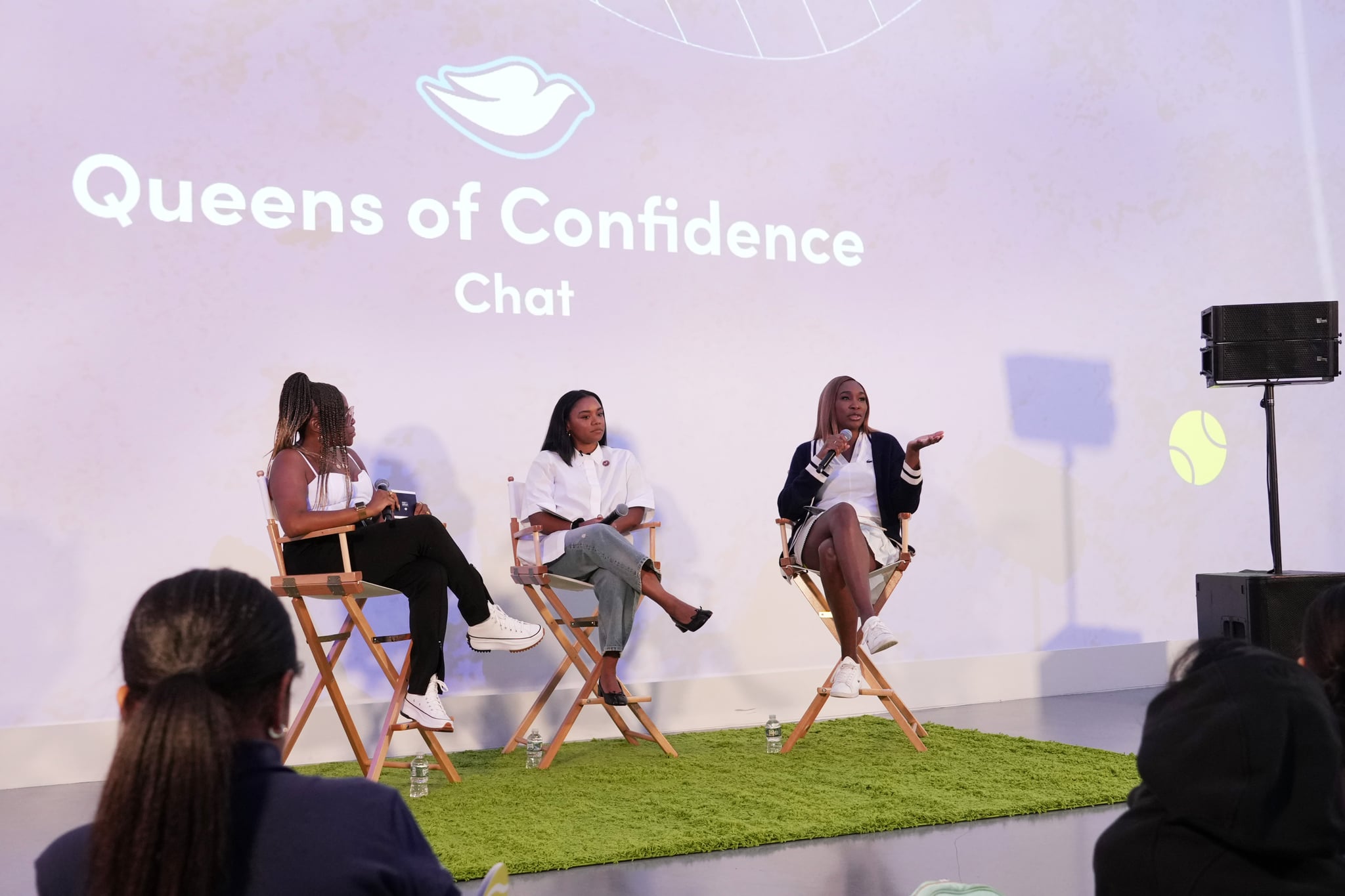 Dre Brown, Virginia Thornton and Venus Williams speak as Dove & Venus Williams Team Up On The First Ever Limited-Edition Dove Beauty Bar To #KeepHerConfident and Celebrate Building Body Confidence For Girls In Sports at LAVAN Midtown in New York City.