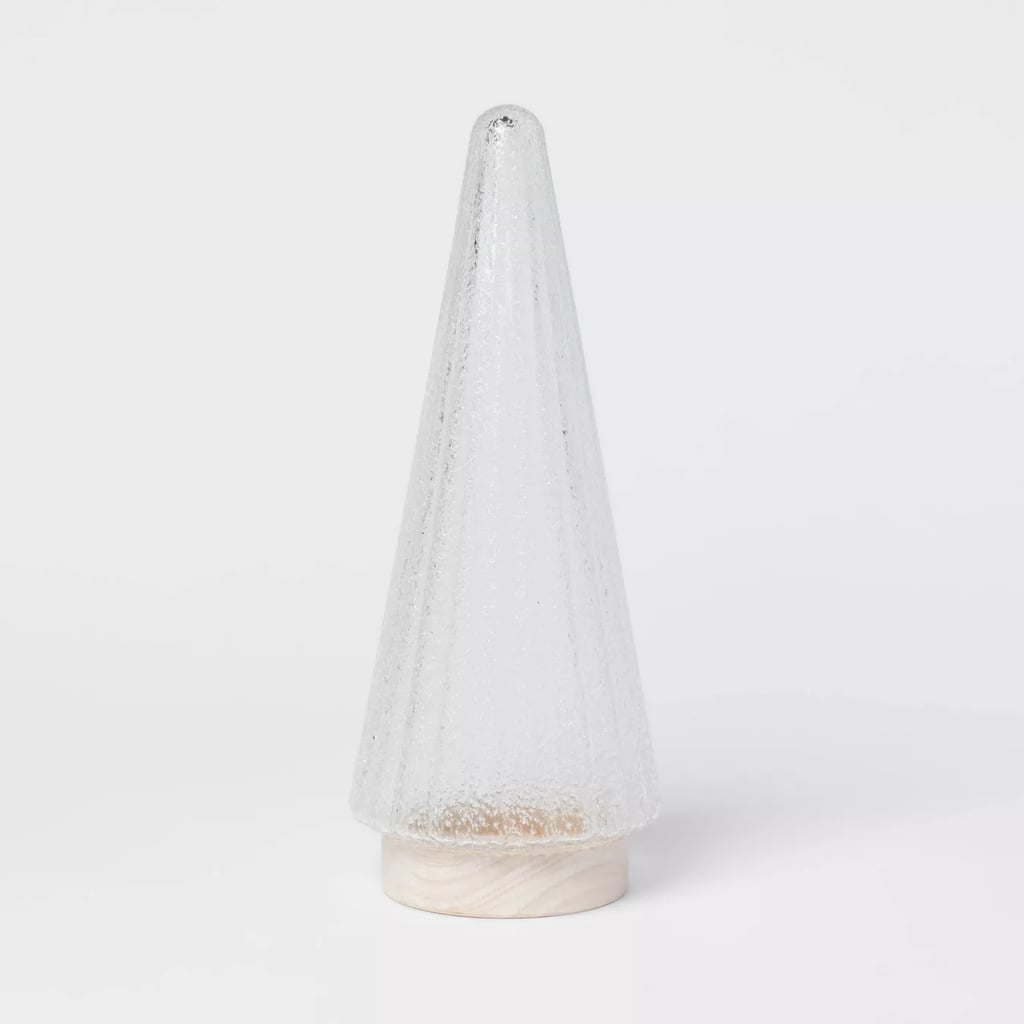 Target's Large Decorative Glass Tree with Wood Base Figurine Clear
