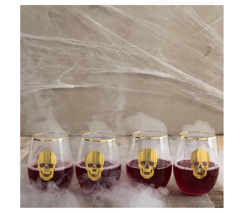 Gold Skull Wine Glasses