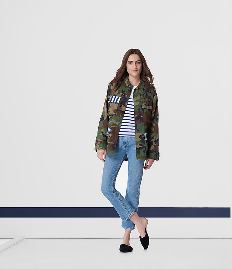 "Warmer weather means ditching heavy coats, so I won't have to hide this cool La Ligne jacket ($295) under my parka. This perfect layering piece is a part of the brand's new capsule collection, and I love the mix of preppy stripes and utilitarian camo." — Hannah Weil McKinley, director, Fashion