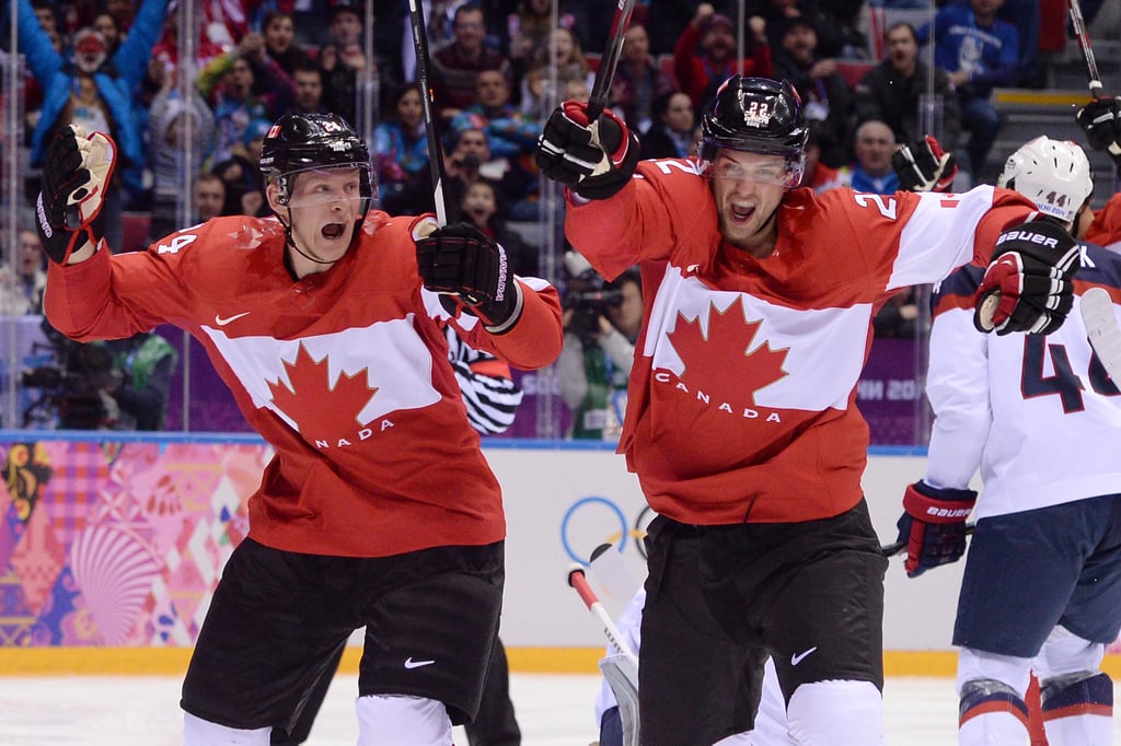 Canada's men's hockey team erupted with joy after their victory over Team USA.