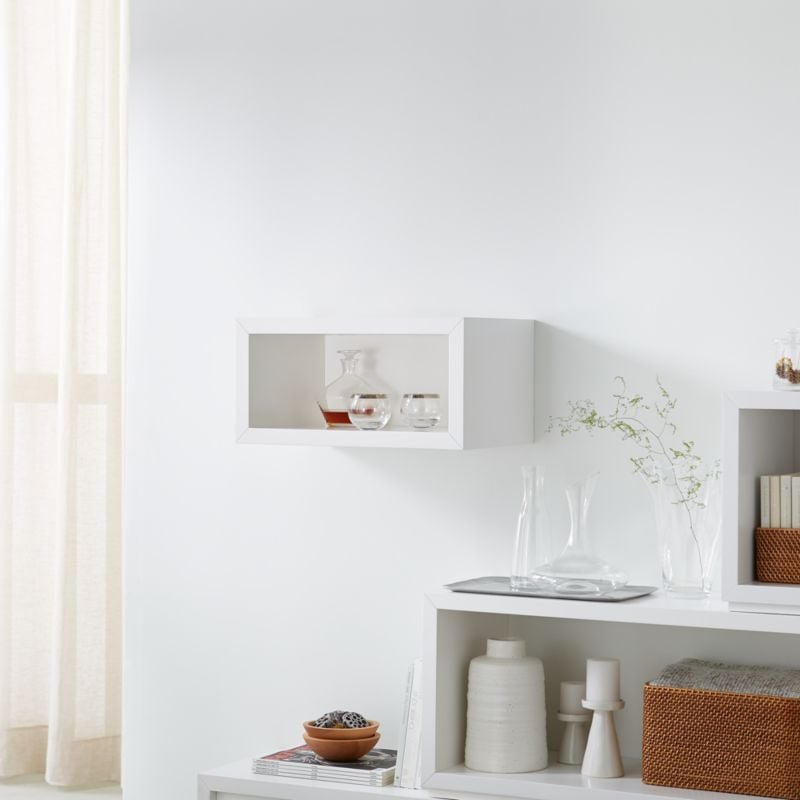 Celeste: Aspect White  Floating Cube Shelf