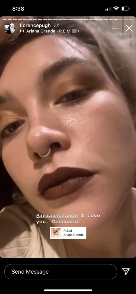 Florence Pugh Reacts to Beauty Package From Ariana Grande