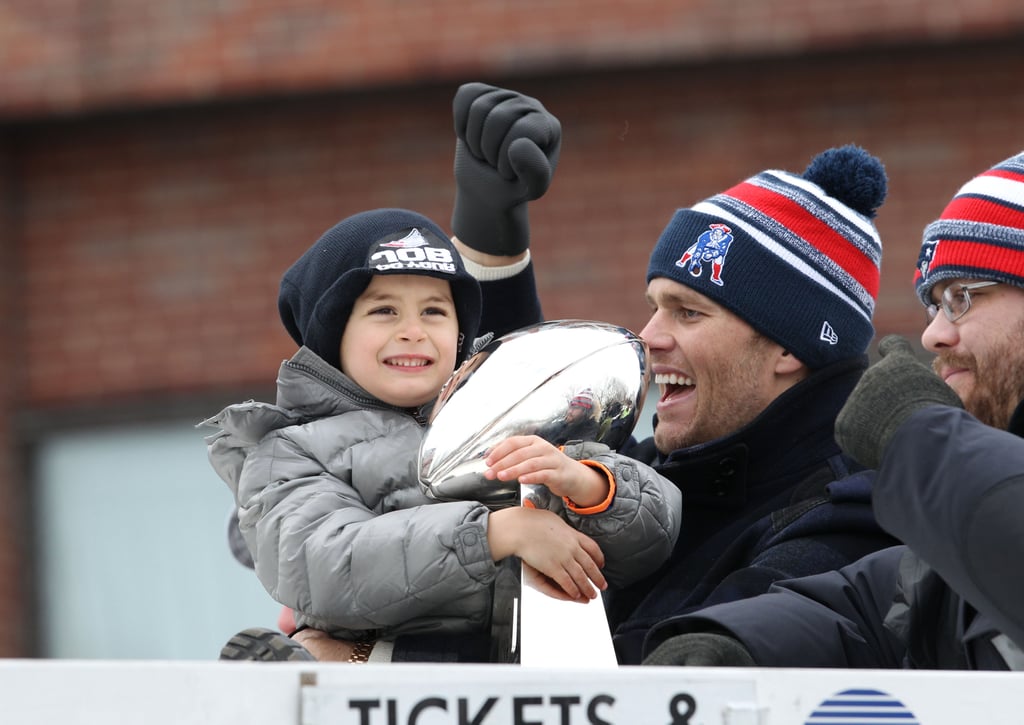 Tom Brady and Kids at Super Bowl Parade 2015