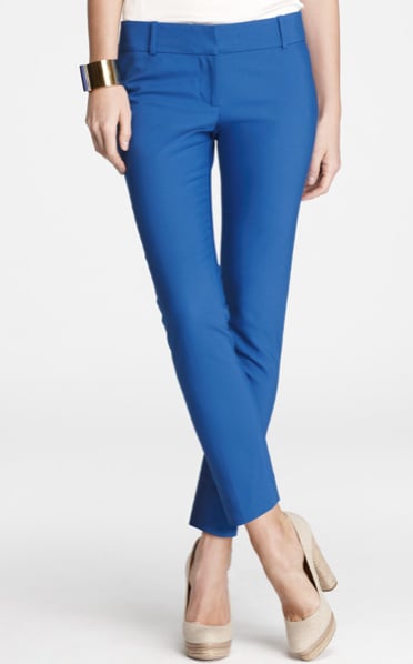 Inject a jolt of color into your wardrobe with these cobalt blue cropped pants, then finish off with a floral blouse and ankle strap sandals.
Ann Taylor Doubleweave Crop Pants ($88)
Inject a jolt of color into your wardrobe with these cobalt blue cropped pants, then finish off with a floral blouse and ankle strap sandals.
Ann Taylor Doubleweave Crop Pants ($88)