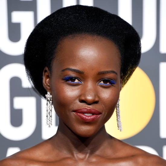 Lupita Nyong'o's Golden Globes Blue Lashes 2018