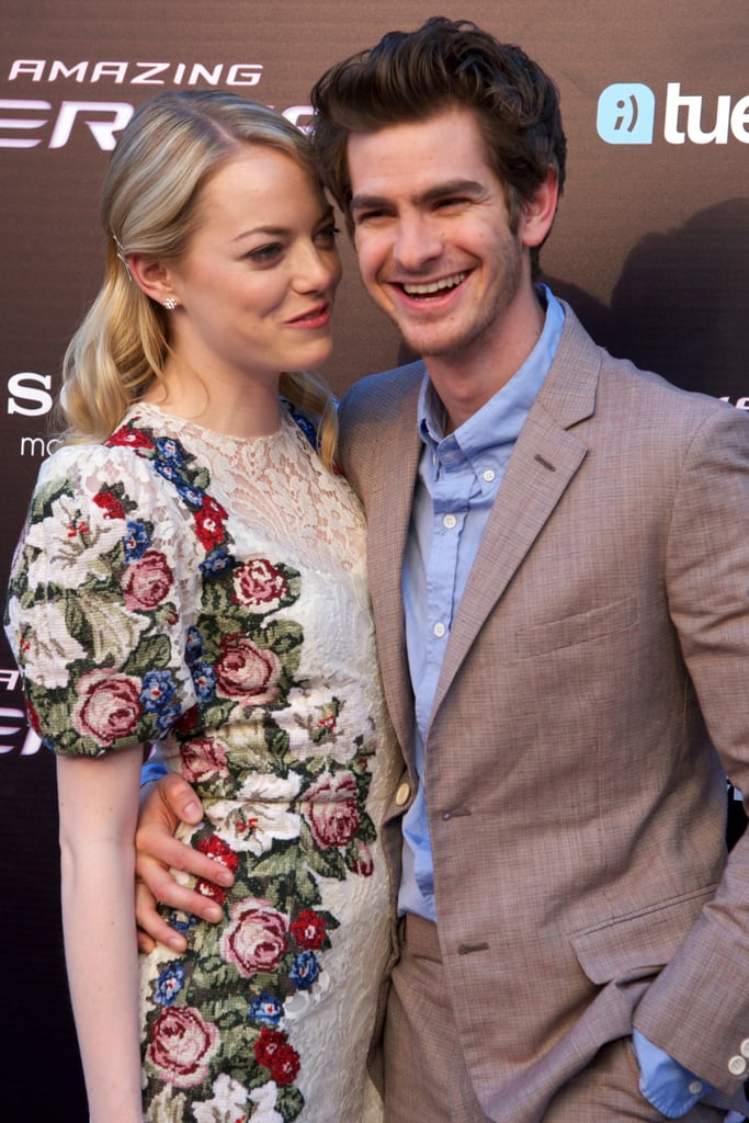 Andrew Garfield and Emma Stone Put On an Affectionate Show For Fans Andrew Garfield and Emma Stone Put On an Affectionate Show For Fans