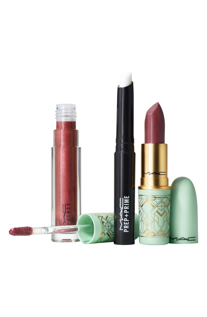 MAC Lip Primer, Lipstick & Lipglass Lip Gloss Set