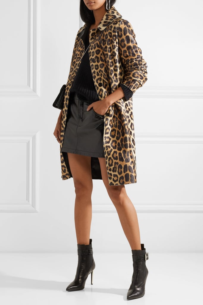 House of Fluff Faux Leather Coat | Jennifer Lopez's Leopard Trench Coat ...