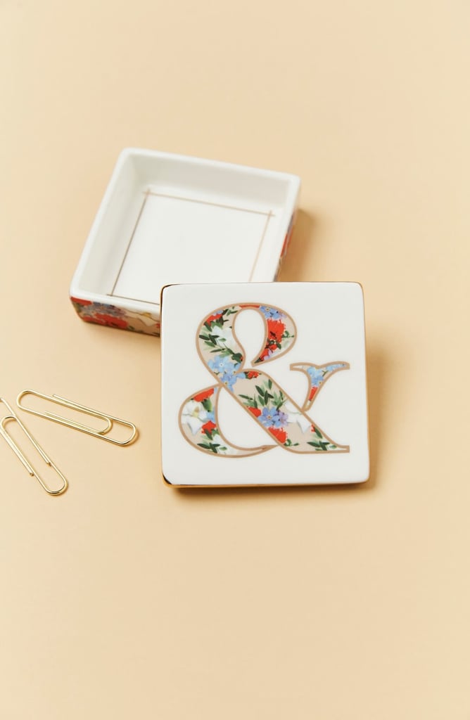 Anthropologie Monogram Lidded Jewellery Box