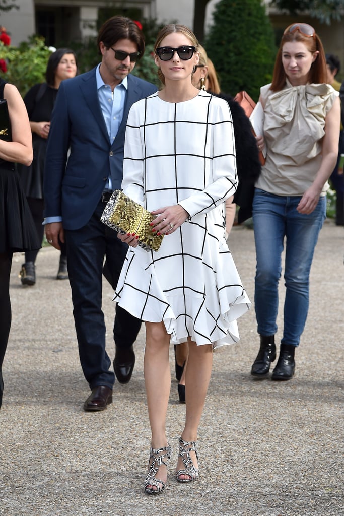 Hack: Long-sleeved, work-ready dresses are perfect for Fall, but you can make yours stand out by contrasting with flashy snakeskin accessories.