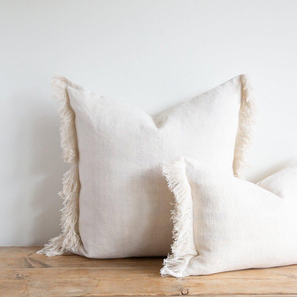 HOME by Be. Solid Fringe Linen Pillow