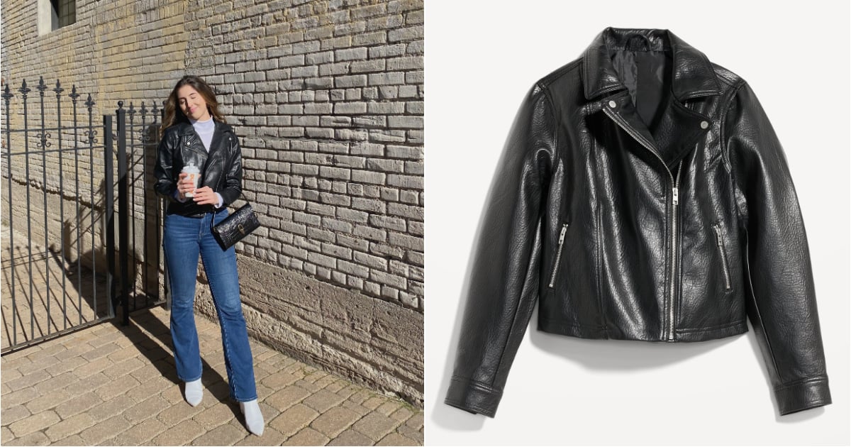 Old Navy Water-Resistant Faux-Leather Biker Jacket I Review