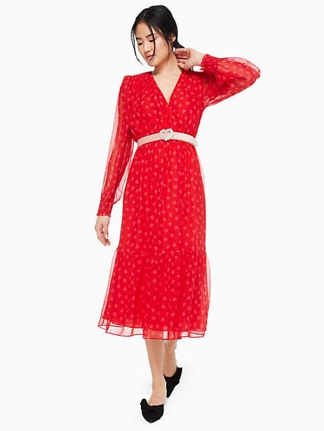 Kate Spade New York  Heartbeat Silk Midi Dress