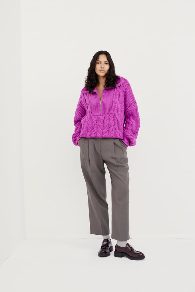 For Love & Lemons Andie Zip Front Sweater