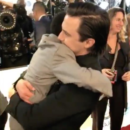 Milo Ventimiglia and Lonnie Chavis Hugging at NAACP Awards