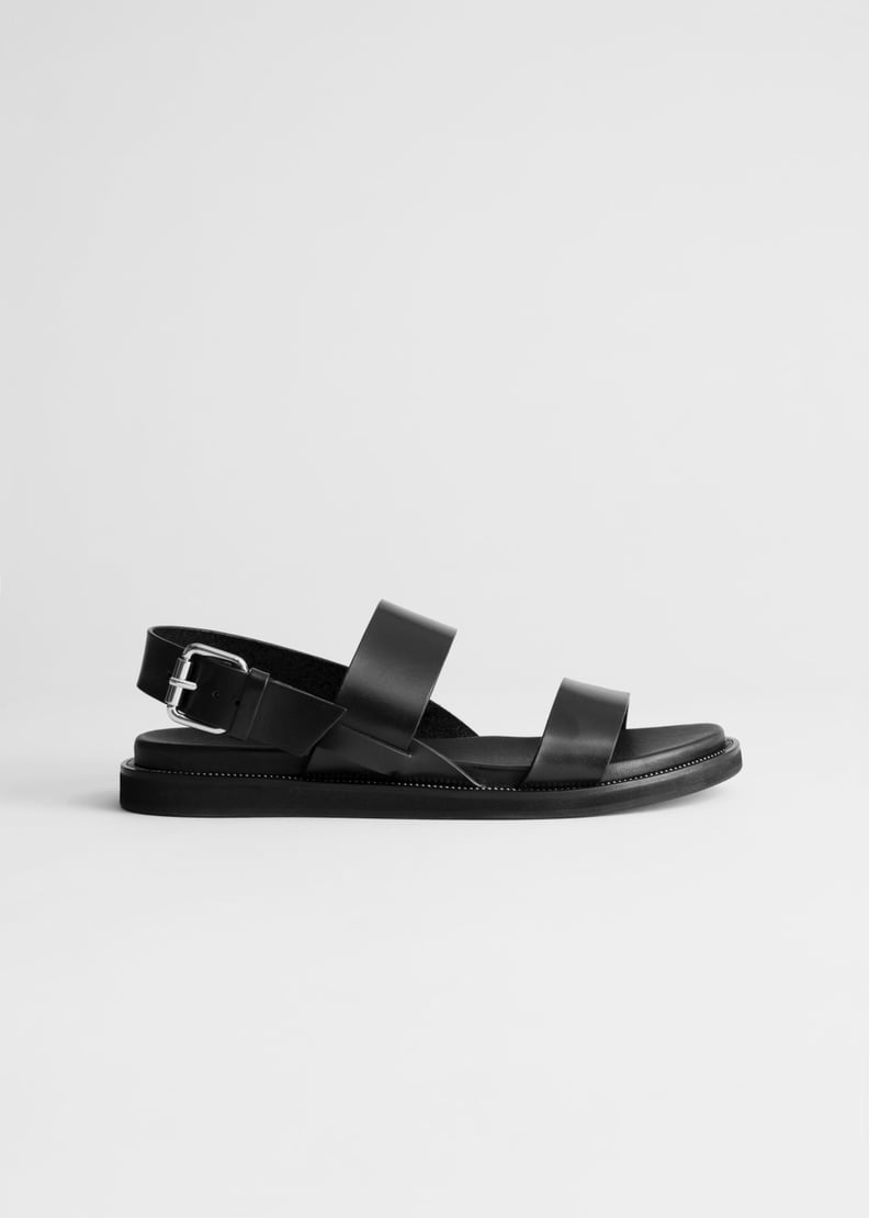 & Other Stories Diagonal Slingback Leather Sandals