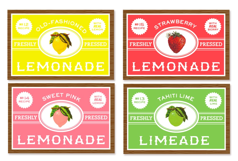 Vintage Lemonade Labels