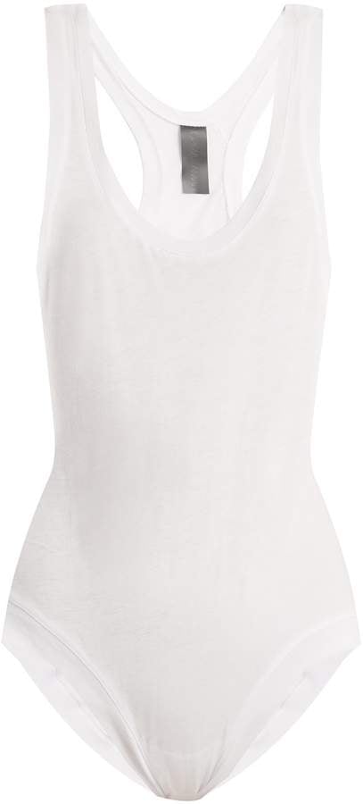 Norma Kamali Racer-Back Cotton Bodysuit