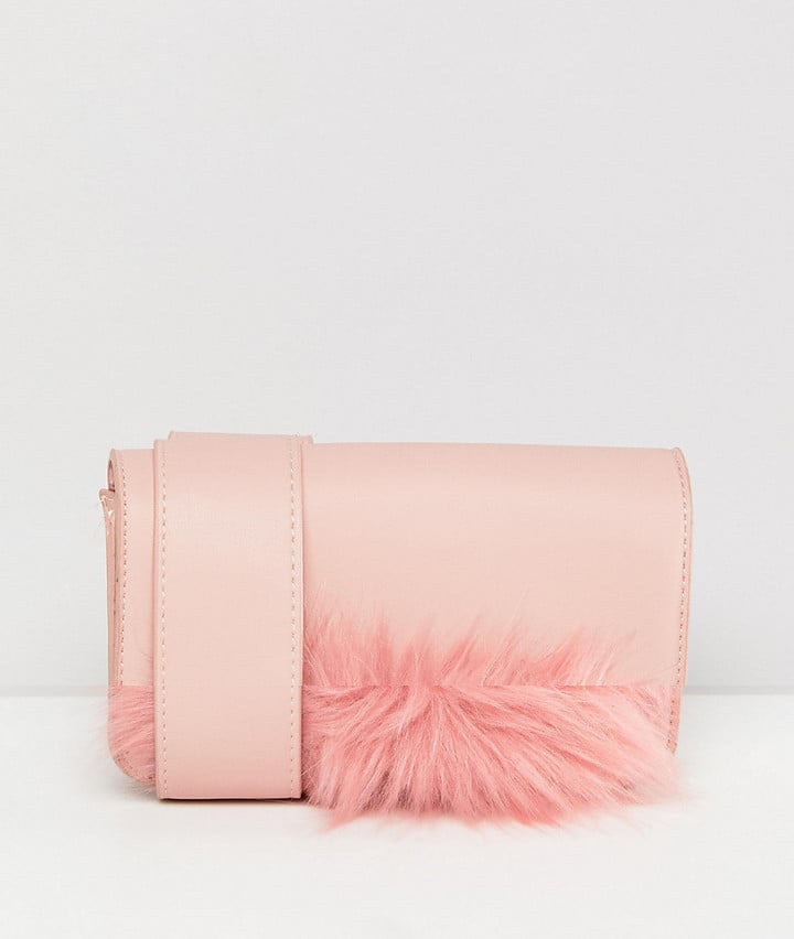 Pieces Cross Body Bag With Fluff Detail