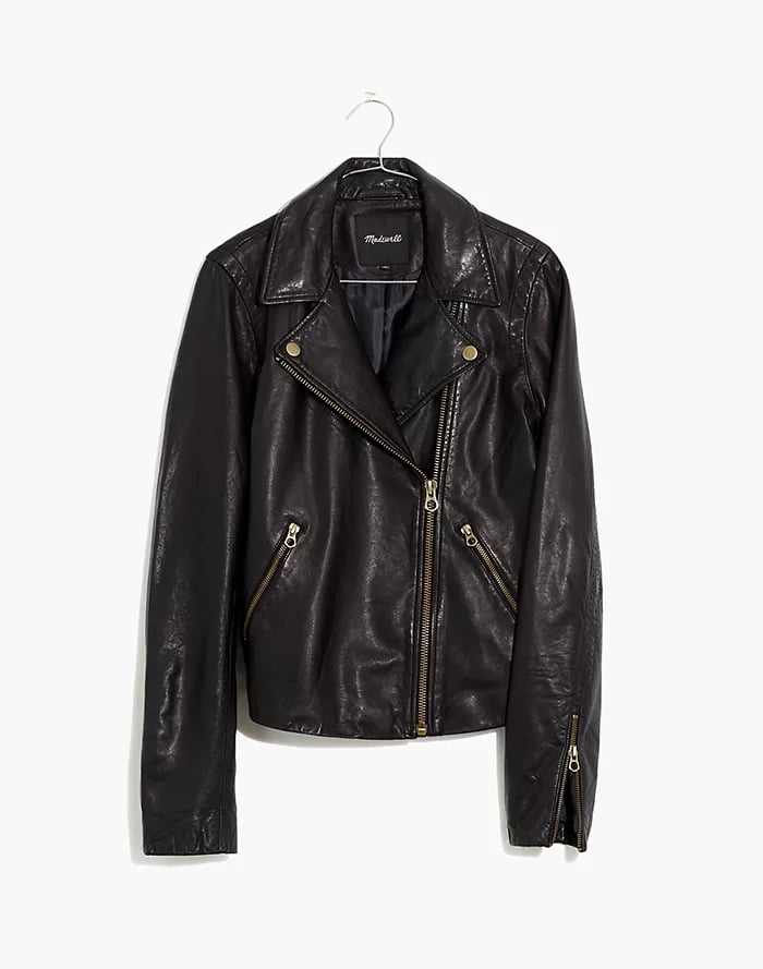 Madewell Washed Leather Oversized Motorcycle Jacket