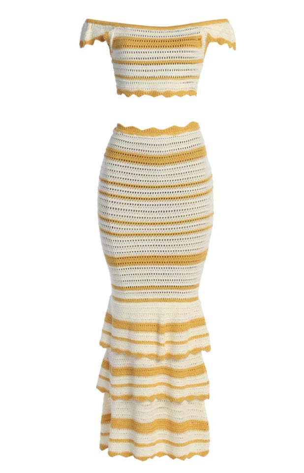 Jux Label Yellow Corazon Ruffle Skirt Set