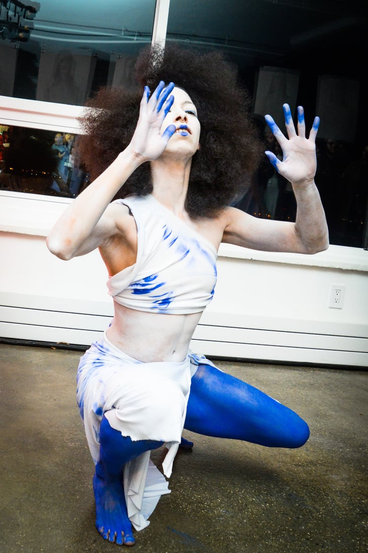 Blue Body Paint Takes Over the Stage at Thaddeus O'Neil Backstage